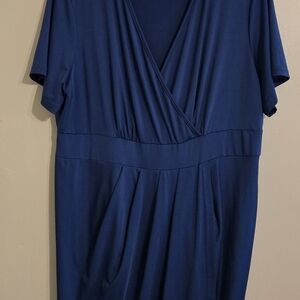 Elegant Blue Wrap Dress